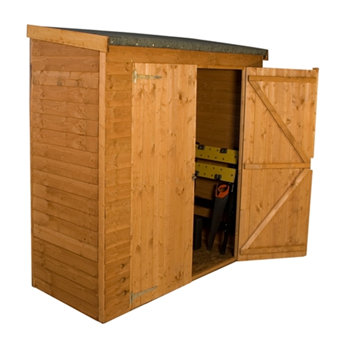 6 x 2.6 Overlap Pent Storage Shed With Double Doors (10mm 