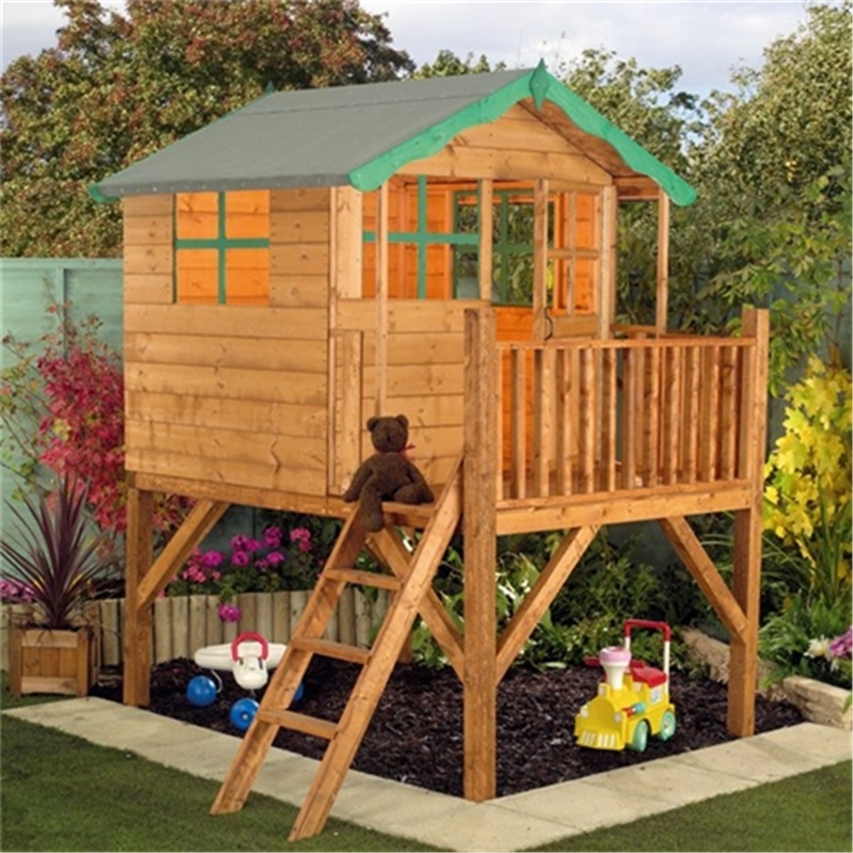 5 x 7 Wooden Tower Playhouse | ShedsFirst