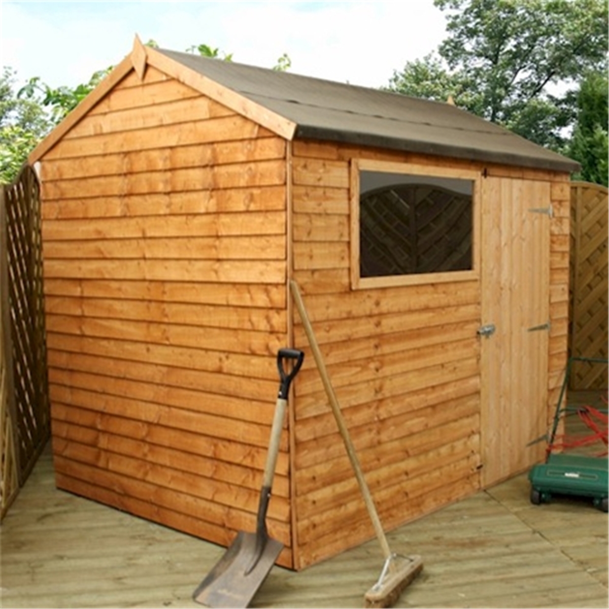 6 x 8 Reverse Overlap Apex Shed With Single Door + 1 ...