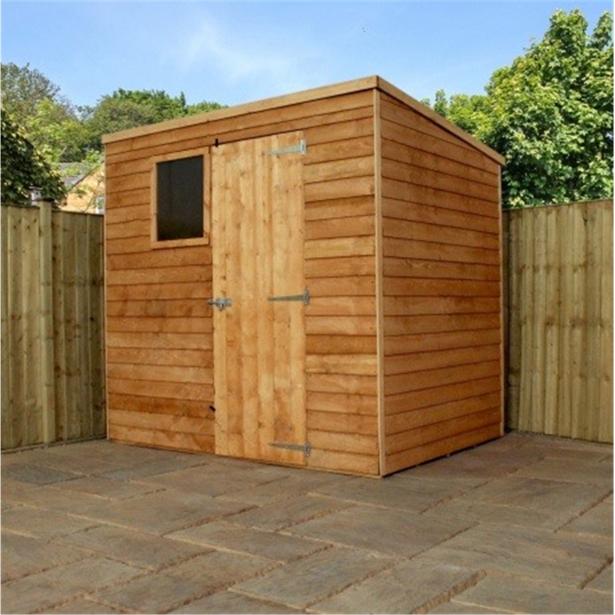 7 x 5 cambridge overlap pent shed with single door + 1