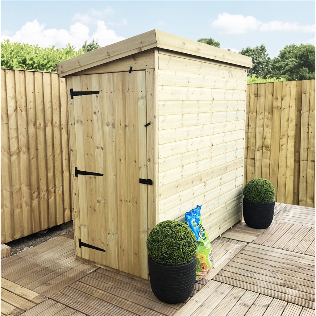 BillyOh 4x6 Tongue and Groove Wooden Shed Windowless Double Door Pent Roof & Felt Garden Sheds 4FT 6FT 26061