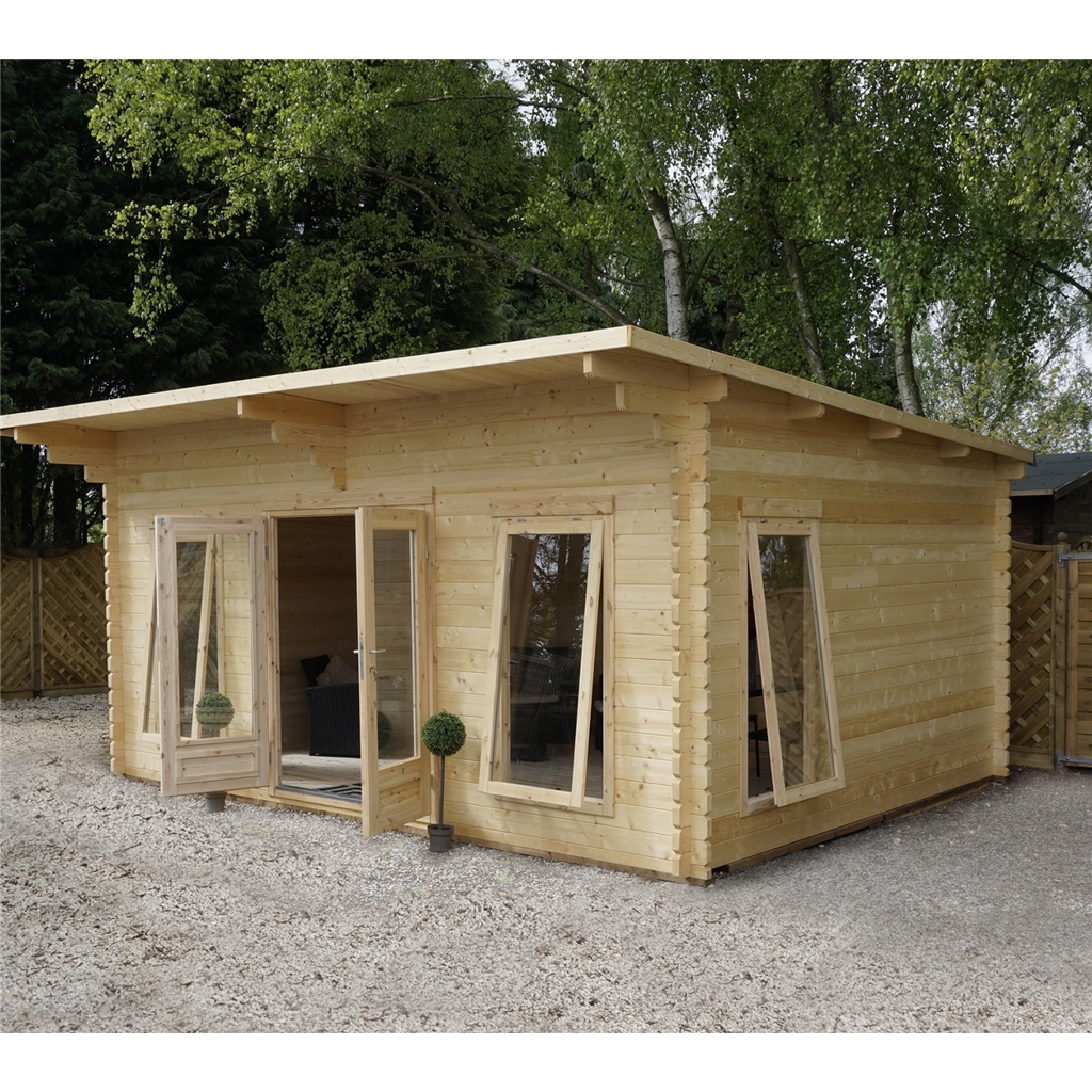 *DISCO 2/1/19* 4m x 5.2m Modern Log Cabin (Double Glazing 