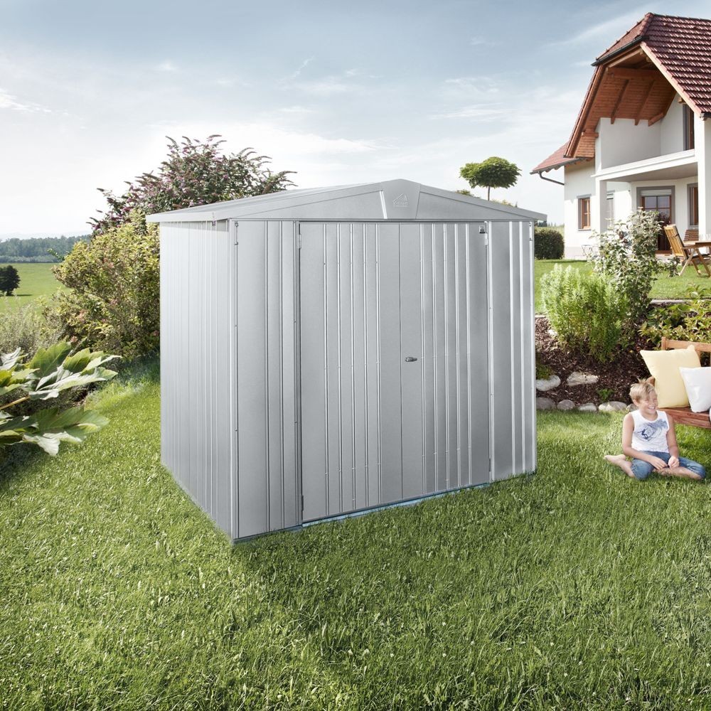 6 x 5 Premium Heavy Duty Metallic Silver Metal Shed (1.72m ...