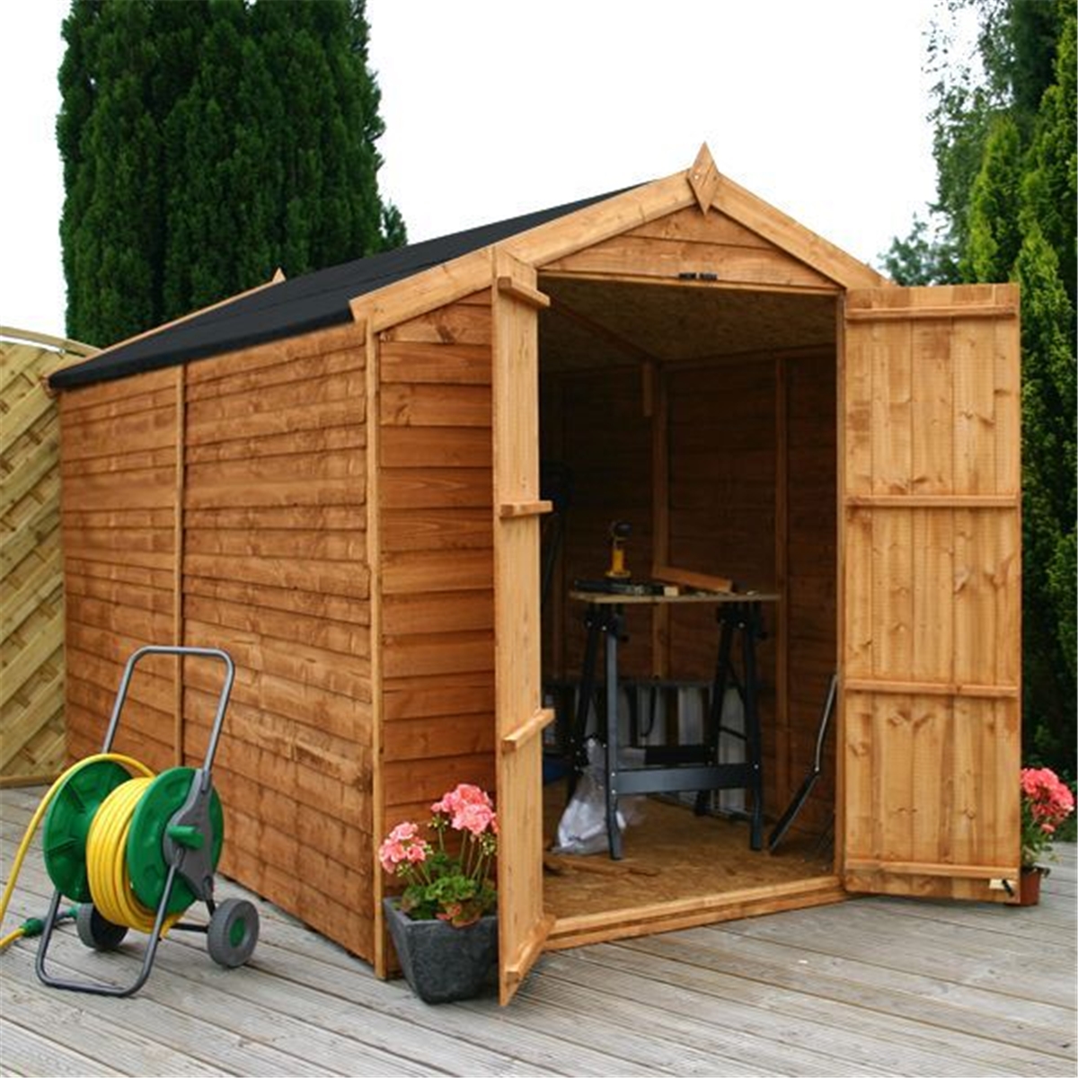 installed 10 x 6 windowless overlap apex shed with double