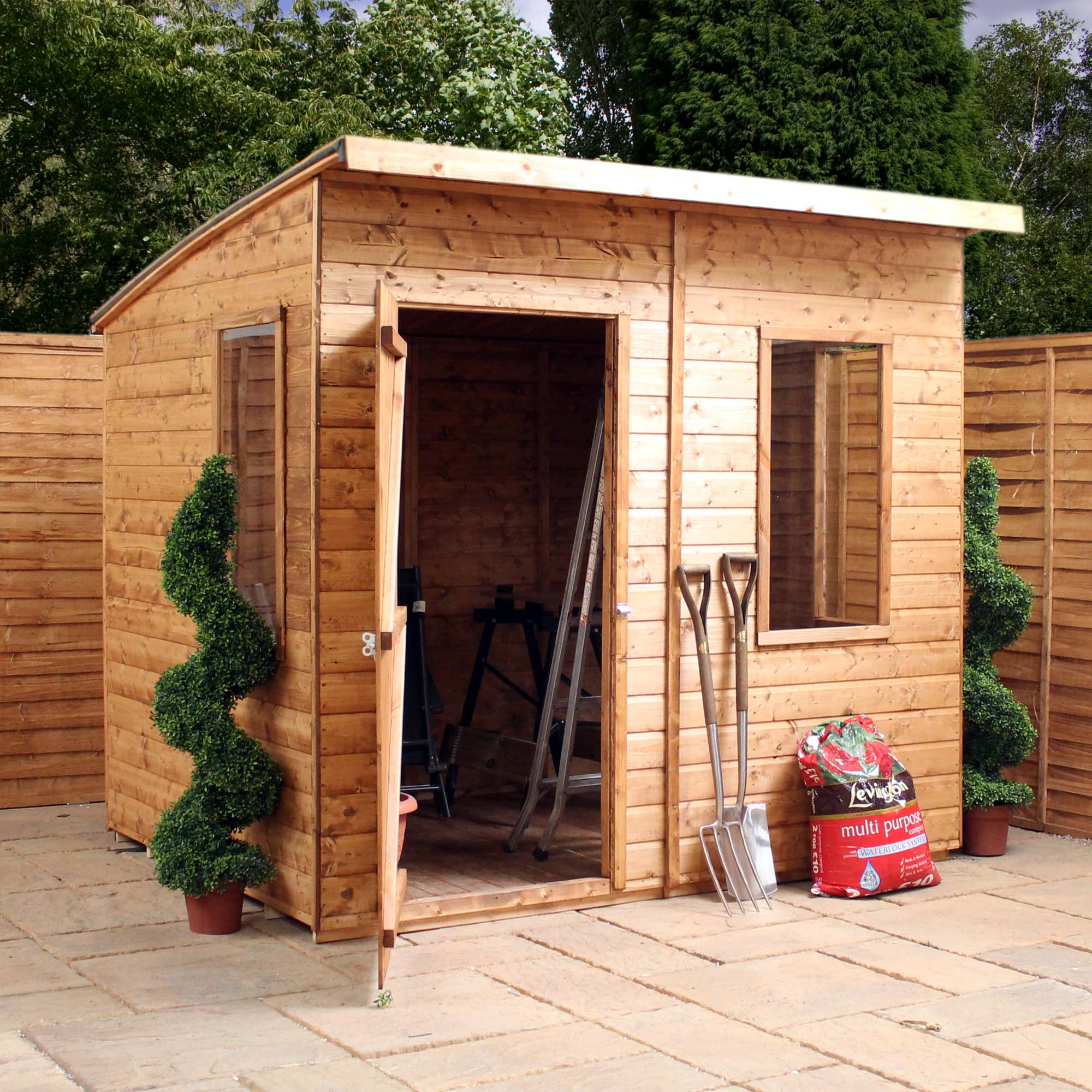 installed 8 x 6 tongue and groove curved roof shed with