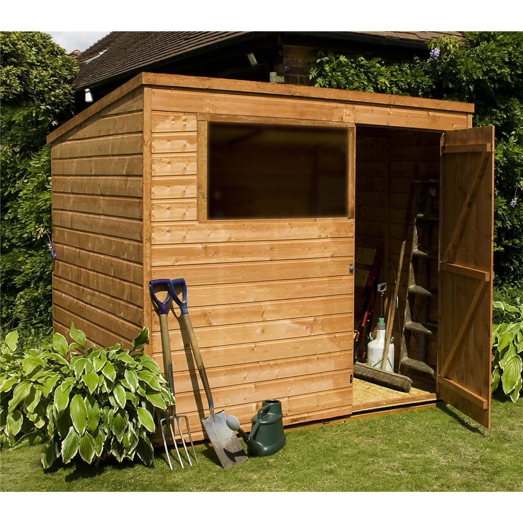 INSTALLED 8 x 6 Tongue and Groove Pent Shed With Single 