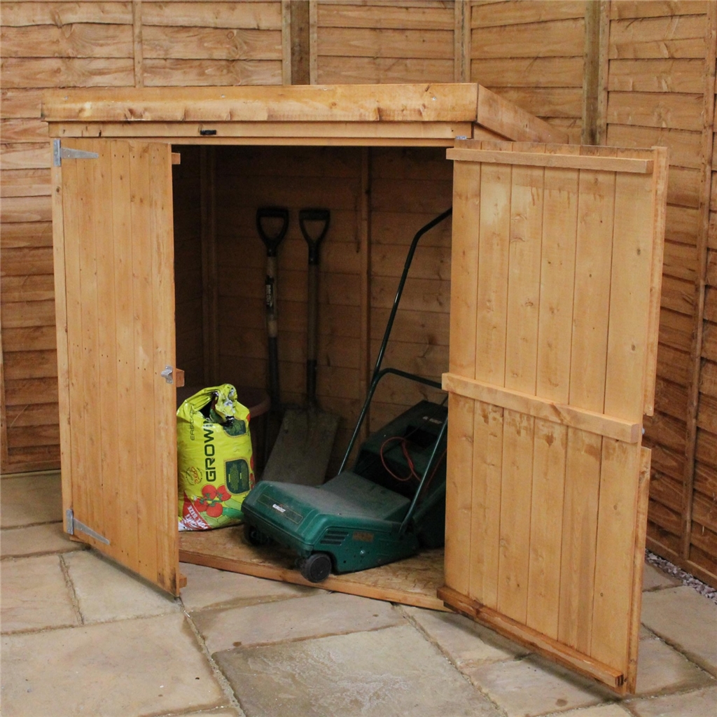 5 x 3 Wooden Tongue and Groove Pent Mower Shed with Double 