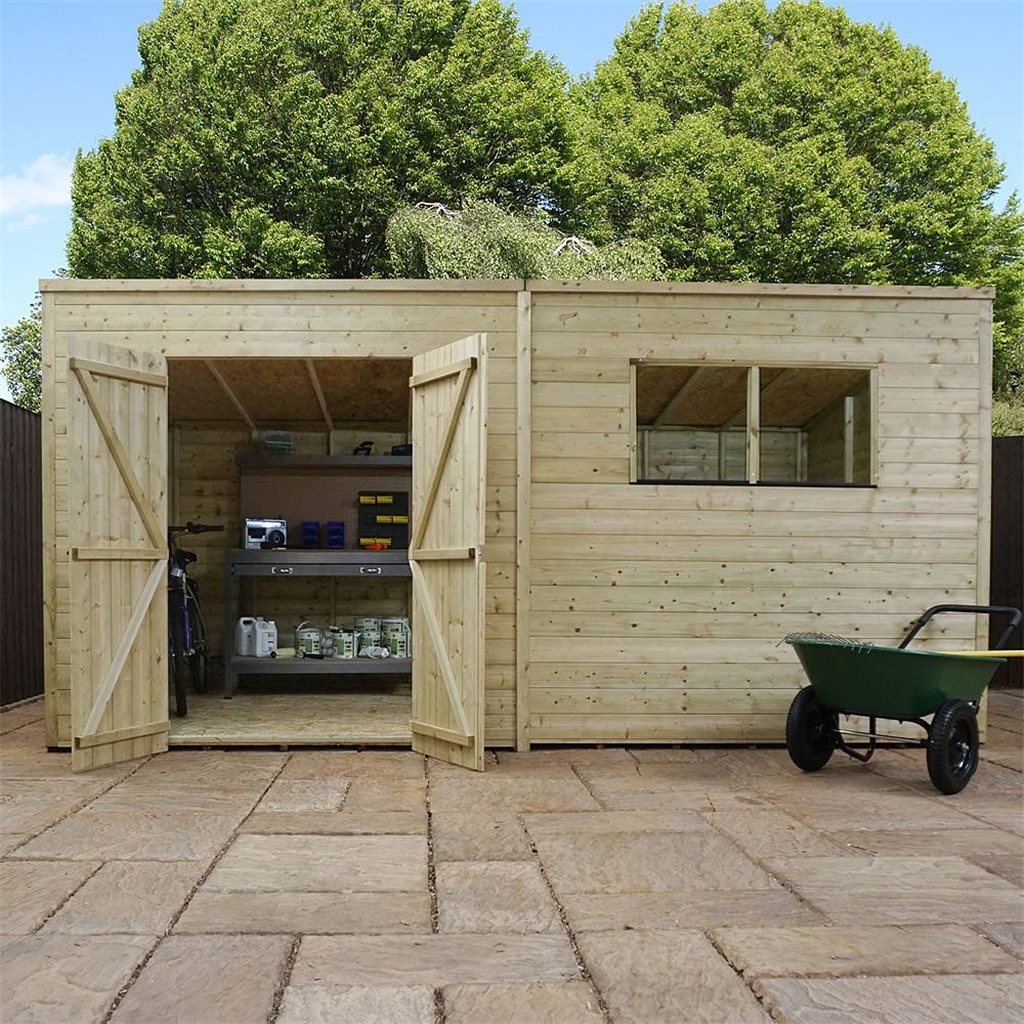 14 x 6 warwick shiplap pressure treated pent shed shedsfirst