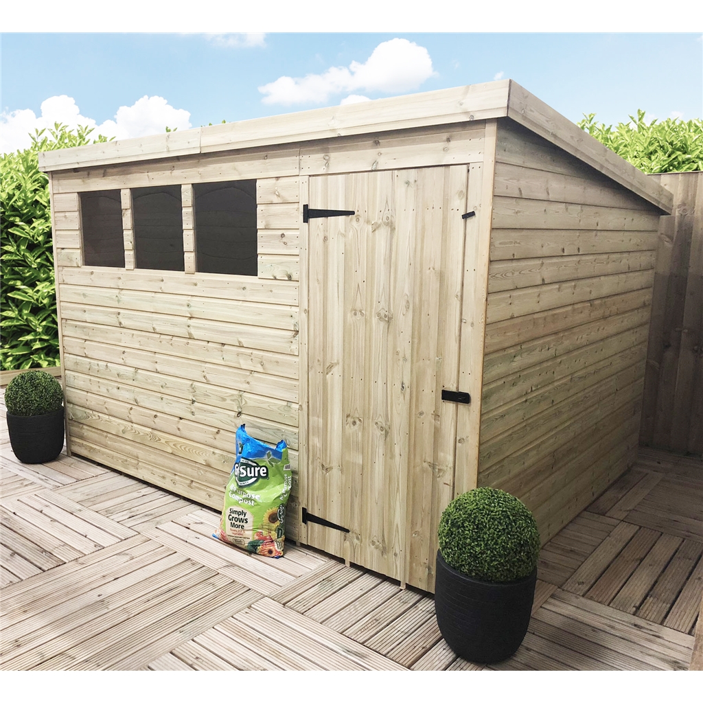 10 x 6 pent metal shed 