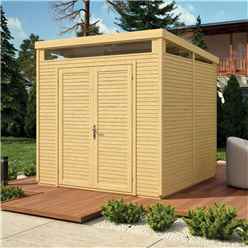 8 X 8 Pent Security Shed - Double Doors - 19mm Tongue And Groove Walls & Floor