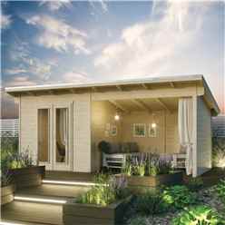 5.9mm X 3.1m Oasis Log Cabin And Entertainment Area - 28mm Wall Thickness (19 X 10)