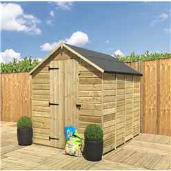 13 X 4  Super Saver Pressure Treated Tongue And Groove Apex Shed + Single Door + Low Eaves