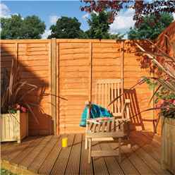 Pack of 3 - 6 X 6 Traditional Lap Fence Panel Dip Treated