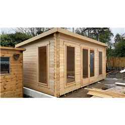 4.7m X 3.2m Pent Log Cabin - Double Glazing (40mm Wall Thickness) - Speedy Delivery - Ready To Ship Or Collect - Cancelled Order - Call For Install Quote