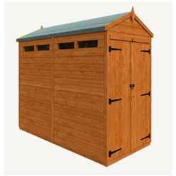 8 x 4 Tongue and Groove Double Doors Security Shed (12mm Tongue and Groove Floor and Apex Roof)