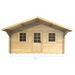 4m X 5m (13 X 16) Apex Log Cabin (2068) - Double Glazing + Single Door - 34mm Wall Thickness