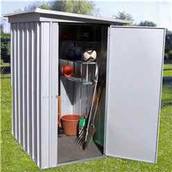 3ft 5 X 4ft 9 Pent Metal Shed + Free Anchor Kit (1.04m X 1.44m)