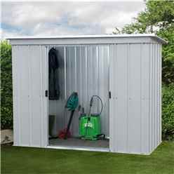 9ft 2 X 3ft 4 Pent Metal Shed + Free Anchor Kit (2.84m X 1.04m)