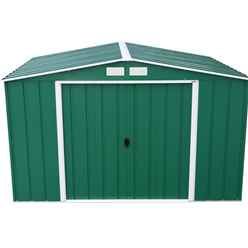 10 X 8 Value Apex Metal Shed - Green (3.22m X 2.42m)
