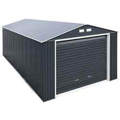 12 X 26 Value Metal Garage - Anthracite Grey (3.72m X 7.85m)