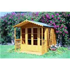 7ft X 7ft Summerhouse + Fully Glazed Double Doors (12mm Tongue And Groove Floor)