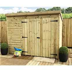 7 X 7 Windowless Pressure Treated Tongue And Groove Pent Shed With Double Doors (please Select Left Or Right Doors)