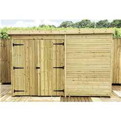 9 X 8 Windowless Pressure Treated Tongue And Groove Pent Shed With Double Doors