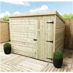 8 X 3 Windowless Pressure Treated Tongue And Groove Pent Shed With Single Door (please Select Left Or Right Door)