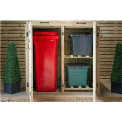 Wheelie Bin And Recycling Box Chest Store - 1 X Wheelie Bin + 2 X Recycling Boxes