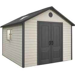 11 X 11 Life Plus Plastic Apex Shed With Plastic Floor + 2 Windows (3.37m X 3.37m)