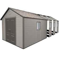 11 X 26 Life Plus Plastic Apex Shed With Plastic Floor + 8 Windows (3.37m X 7.93m)