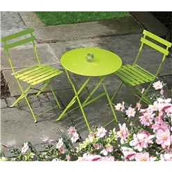 2 Seater Green Folding Padstow Bistro Set - Free Next Working Day Delivery (mon-Fri)