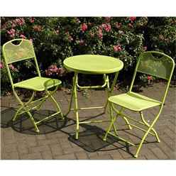 2 Seater Green Folding Cafe Espresso Bistro Set - Free Next Working Day Delivery (mon-Fri)