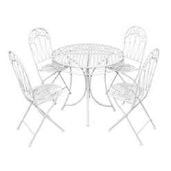 4 Seater - 5 Piece - Romance Antique White Dining Set - Free Next Working Day Delivery (mon-Fri)