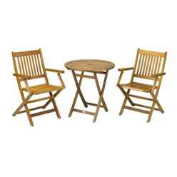 2 Seater - 3 Piece - York Bistro Set With Round Table And 2 Manhattan Folding Chairs - Free Next Working Day Delivery (mon-Fri)