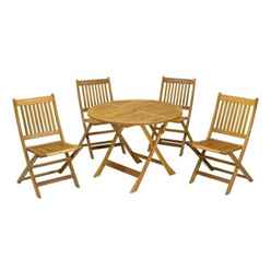 4 Seater - 5 Piece - Manhattan Dining Set With 4 Folding Chairs + Table - Free Next Working Day Delivery (mon-Fri)