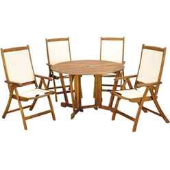 4 Seater - 5 Piece - Henley Gateleg Dining Set With 4 Henley Recliner Armchairs - Free Next Working Day Delivery (mon-Fri)