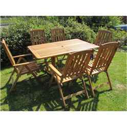 6 Seater - 7 Piece - Henley Rectangular Dining Set With 6 Manhattan Recliner Chairs - Free Next Working Day Delivery (mon-Fri)