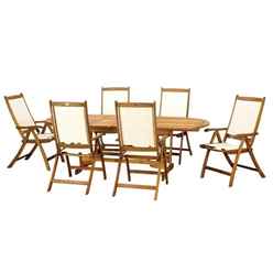 6 Seater - 7 Piece - Henley Rectangular Dining Set With 6 Henley Recliner Chairs - Free Next Working Day Delivery (mon-Fri)