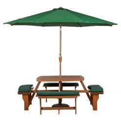 8 Seater -Sacramento Picnic Bench With 4 Seat Cushions - Free Next Working Day Delivery (mon-Fri)