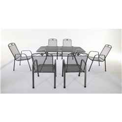 6 Seater - 7 Piece - Savoy Rectangular Dining Set - 160 X 90cm Rectangular Table With 6 Stacking Savoy Chairs- Free Next Working Day Delivery (mon-Fri)