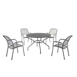 4 Seater - 5 Seater - Rg Carlo Large Round Dining Set - 120cm Round Table With 4 Stacking Carlo Chairs
