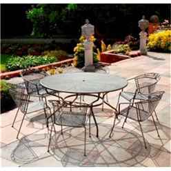 6 Seater - 7 Piece - Rg Elegance Round Dining Set - 150cm Round Table With 6 Stacking Elegance Chairs