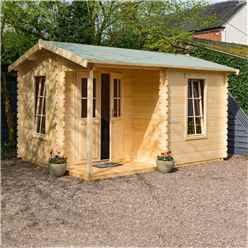 4.2m X 3.3m Home Office Apex Log Cabin - 28mm Wall Thickness (14 X 11)
