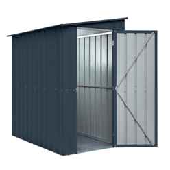 4 X 6 Premier Easyfix - Lean To Pent - Metal Shed - Anthracite Grey (1.24m X 1.80m)