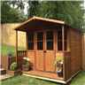 Installed 7 X 7 (2.05m X 1.55m) -  Premier Wooden Summerhouse - Double Doors - Side Windows - 12mm T&g Walls & Floor Installation Included