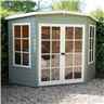 Installed - 7 X 7 (1.98m X 2.05m) - Premier Corner Wooden Summerhouse - Double Doors - 12mm T&g Walls & Floor Installation Included