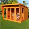 Installed 10 X 8 (3.06m X 2.39m) -  Premier Wooden Summerhouse - Double Doors - 12mm T&g Walls & Floor Installation Included