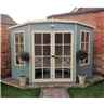 Installed 8 X 8 (2.24m X 2.24m) - Premier Wooden Corner Summerhouse - Double Doors - 12mm T&g Walls & Floor Installation Included