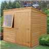 Installed - 7 x 7  (2.05m x 1.98m) - Tongue And Groove - Pent Garden Shed - 1 Opening Window - Single Door - 10mm Osb Floor Installation Included
